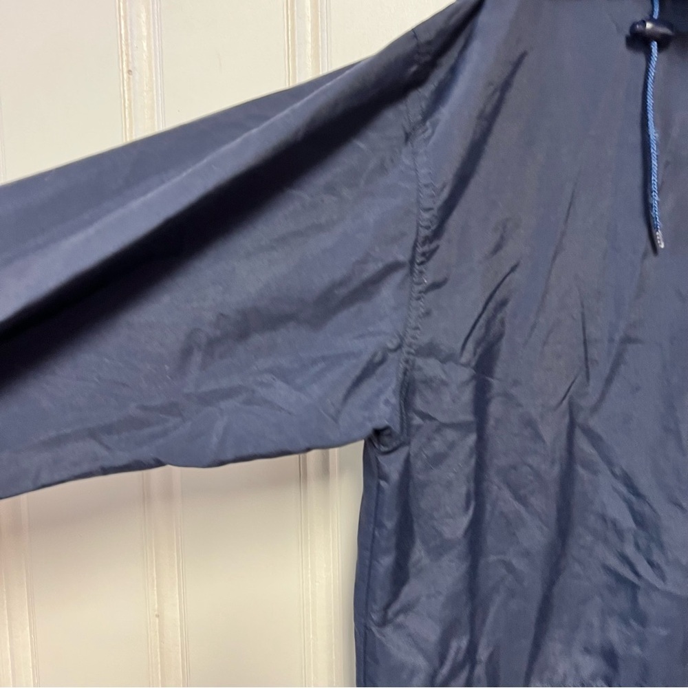 Vintage 90s L.L. Bean Rain Jacket Navy Hooded Windbreaker Petite S Lightweight - Picture 3 of 8